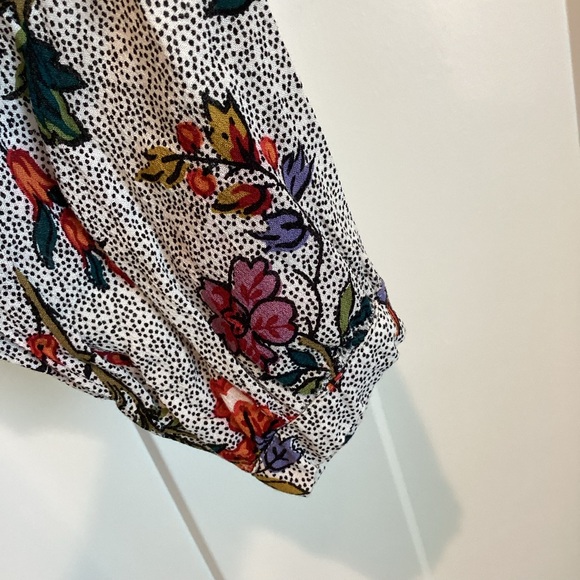 Anthropologie Maeve Janie Long-Sleeve Blouse Black Floral 12 PETITE Like-New - Picture 8 of 14